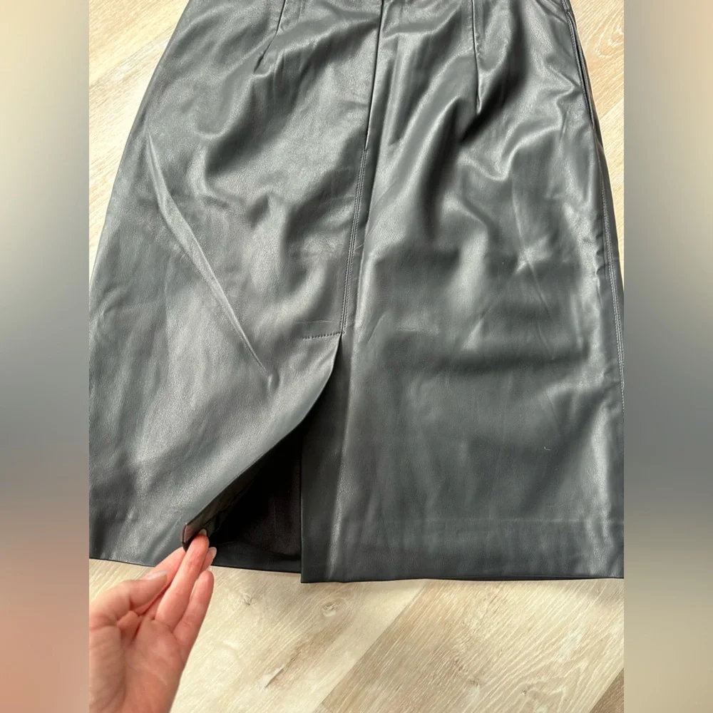 Celine Black Leather Skirt with Double Skinny Gold Belt Used XS-S - Picture 7 of 12